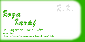 roza karpf business card